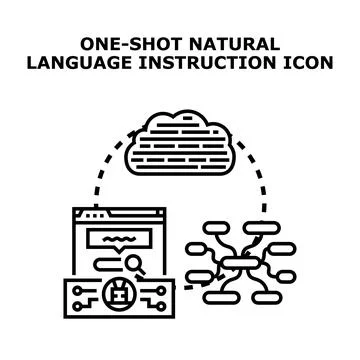 Natural language instruction and one shot ai learning concept Stock Illustration