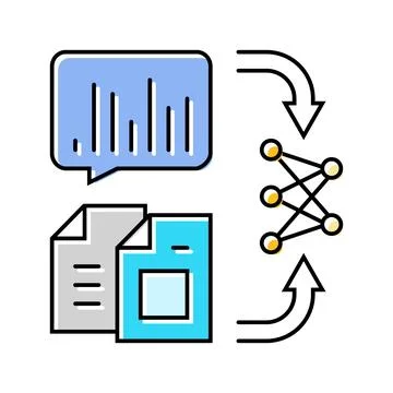 Natural language model nlp color icon vector illustration Stock Illustration