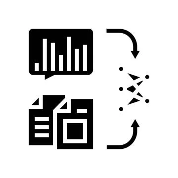 Natural language model nlp glyph icon vector illustration Illustration