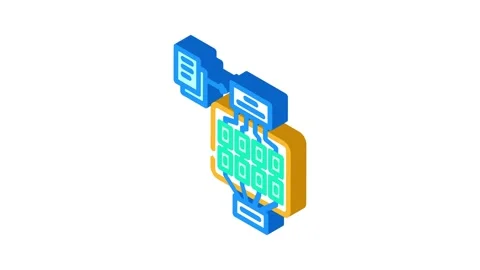 Natural language model nlp isometric icon animation Stock Footage 327280173