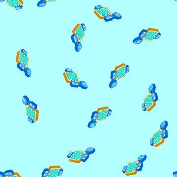 Natural language model nlp isometric icon seamless pattern Stock Illustration