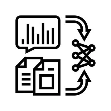 Natural language model nlp line icon vector illustration Illustration