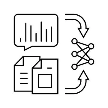 Natural language model nlp line icon vector illustration Stock Illustration