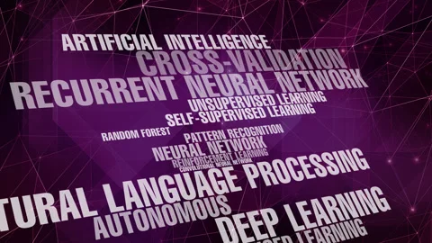 Natural language processing and connected lines future of ai machine learning Stock Footage 270430838