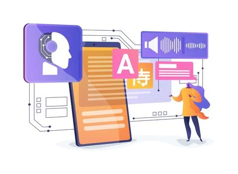 Natural Language Processing App abstract concept vector illustration. Stockillustratie