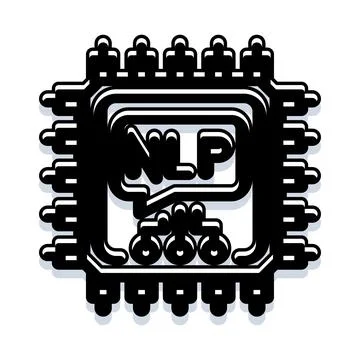 Natural language processing chip for artificial intelligence computing Illustrazione stock