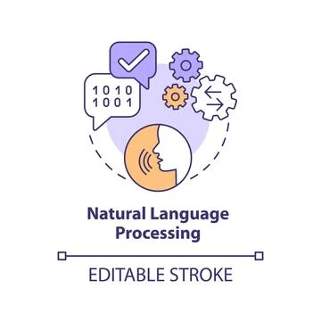 Natural language processing concept icon Stock Illustration