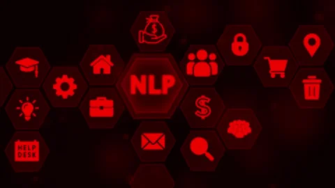 Natural Language Processing concept with interconnected icons and glowing b.. Stock Footage 327759370