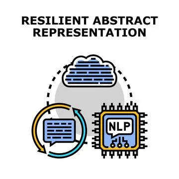 Natural language processing cycle and cloud computing Stock Illustration