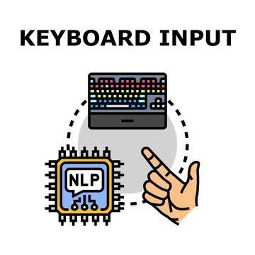 Natural language processing keyboard input data analysis Stock Illustration