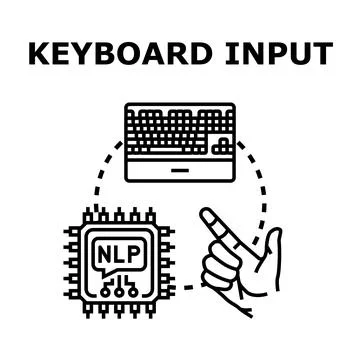 Natural language processing keyboard input data analysis Illustrazione stock