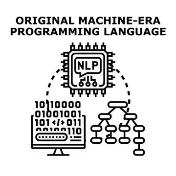 Natural language processing machine learning algorithm development Illustrazione stock