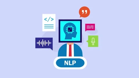 Natural Language Processing NLP Concept with AI Robot and Speech Recognitio.. Video stock 337954748