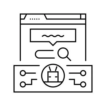 Natural language processing nlp seo line icon vector illustration Stock Illustration