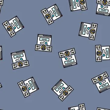 Natural language processing nlp seo vector seamless pattern Illustrazione stock