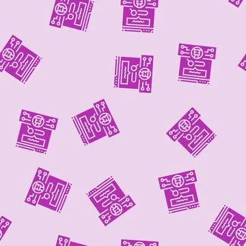 Natural language processing nlp seo glyph seamless pattern Illustrazione stock
