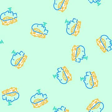 Natural language processing nlp seo vector seamless pattern Stock Illustration