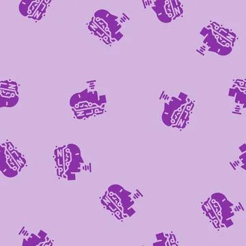 Natural language processing nlp seo glyph vector seamless pattern Stock Illustration