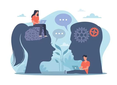 Natural language processing or Neuro-linguistic programming, artificial Stock Illustration