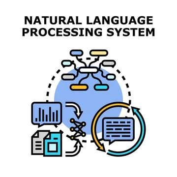 Natural language processing system analyzing data for ai イラスト素材