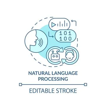 Natural language processing turquoise concept icon Illustrazione stock