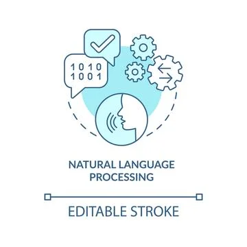 Natural language processing turquoise concept icon Stock Illustration