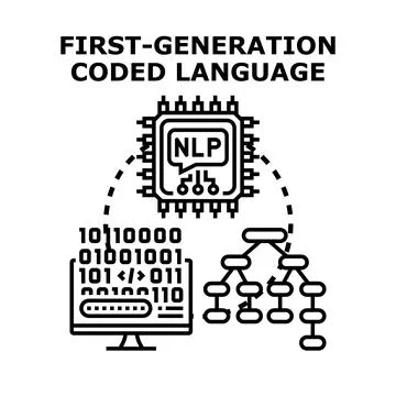Natural language processing understanding coded language generation Stock-Illustration