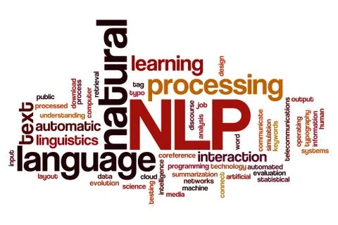 Natural language processing word cloud Stock Illustration