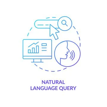 Natural language query blue gradient concept icon Stock Illustration