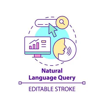 Natural language query concept icon Stock Illustration