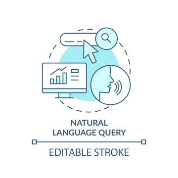 Natural language query turquoise concept icon Stock Illustration