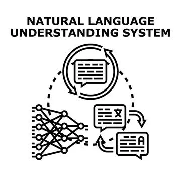 Natural language understanding processing artificial intelligence イラスト素材