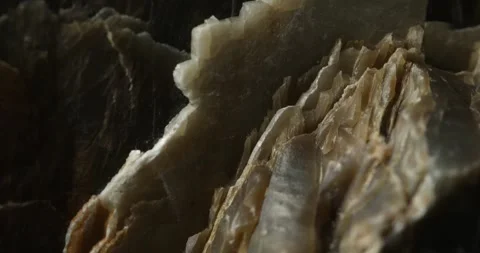 Natural Layered Stone Texture Close-Up with Sharp Edges Stock Footage 293007701