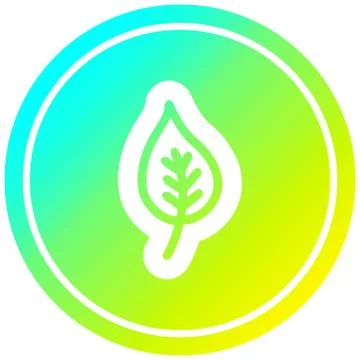Natural leaf circular in cold gradient spectrum Ilustração Stock
