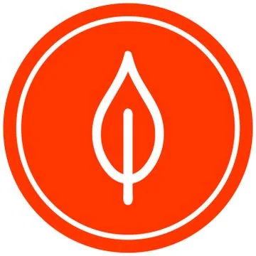 Natural leaf circular icon 스톡 일러스트