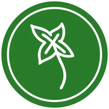 Natural leaf circular icon Stock Illustration
