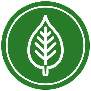 Natural leaf circular icon Illustration
