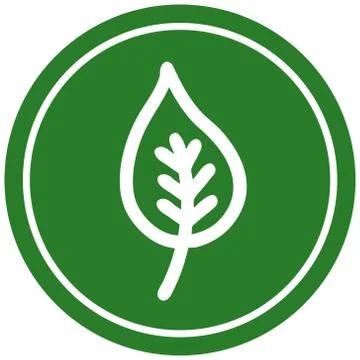 Natural leaf circular icon 스톡 일러스트