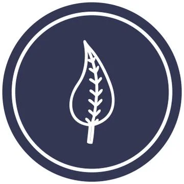Natural leaf circular icon Stock Illustration