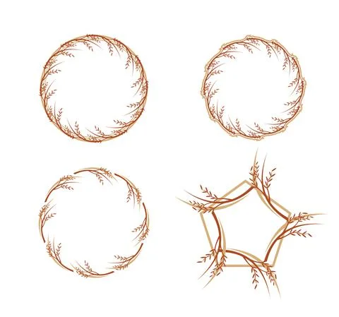 Natural Leaf Frame Vector Sign Stock Illustration