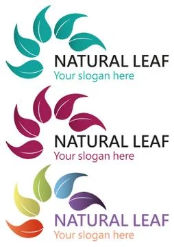 Natural leaf logo design isolated on white background. 스톡 일러스트