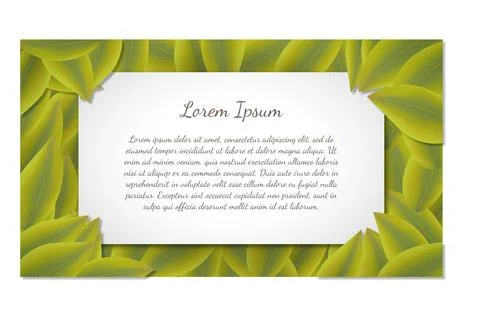 Natural Leafy Frame with Blank Space.  Illustrazione stock