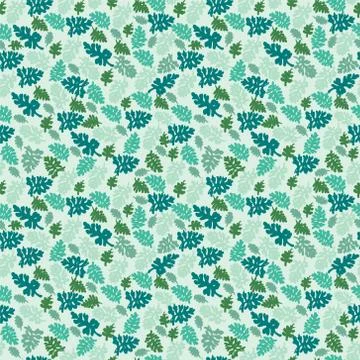 Natural leaves pattern texture element on green background. Stock Illustration