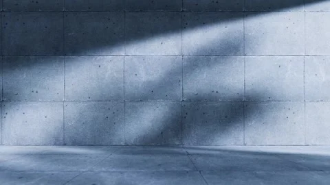 Natural light and shadows moving across empty concrete room Stock Footage 306761504