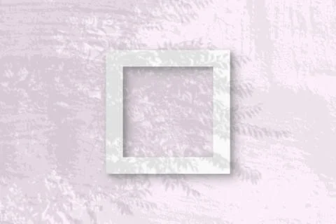 Natural light casts shadows from an exotic planton square frame of white text Stock Illustration