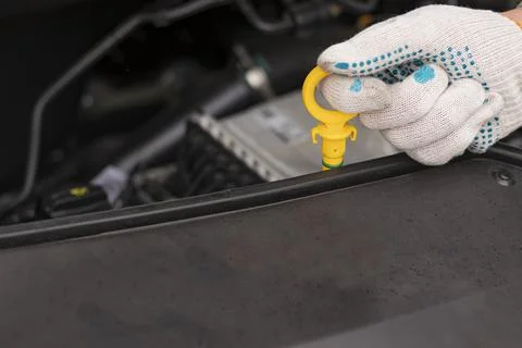 Natural light. the engine compartment of the car. open hood. the extracted di Stock Photos