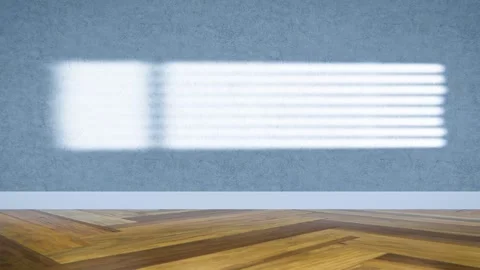 Natural light patterns changing on a wall with parquet floor Stock Footage 310094795