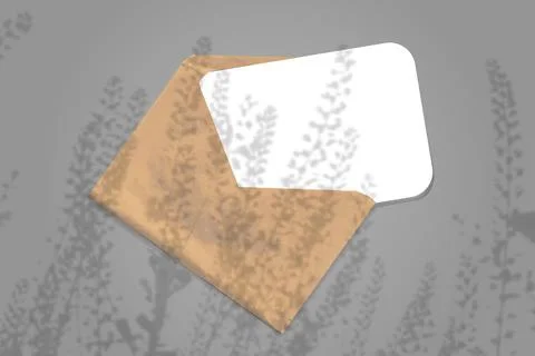 Natural lighting casts shadows from the field grass on an envelope with a sheet Stock Illustration