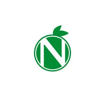 Natural looking letter N vector logo. Stock Illustration