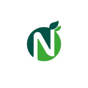 Natural looking letter N vector logo. Illustrazione stock